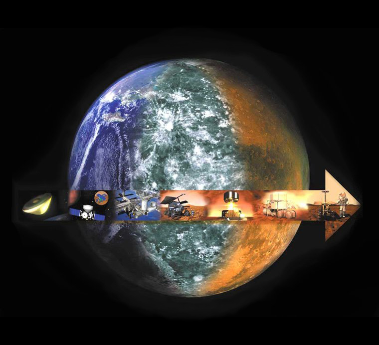 Mit exomars soll zuerst der Mars untersucht werden, um später eine bemannte Mission zu starten.