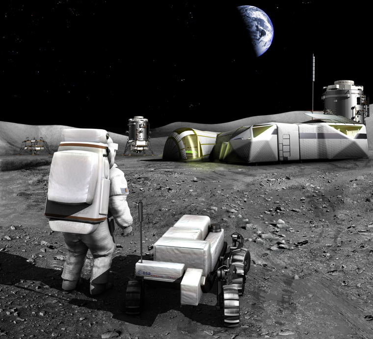 Später sollen die Mondbasen zu ständigen Stationen erweitert werden.